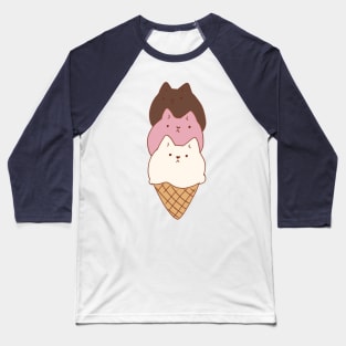 Cute Ice cream cat Baseball T-Shirt